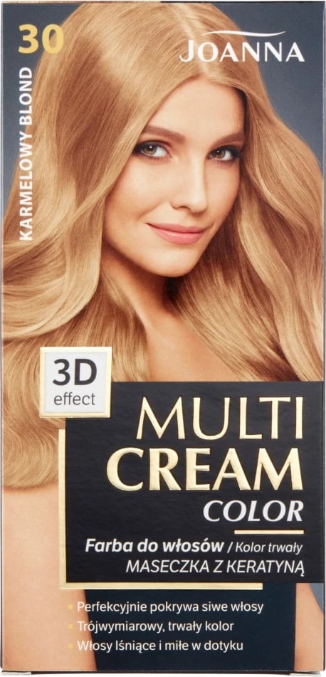 Farbë për flokë për femra Joanna Multi Cream Color 30 Karamel Blond, 1 copë