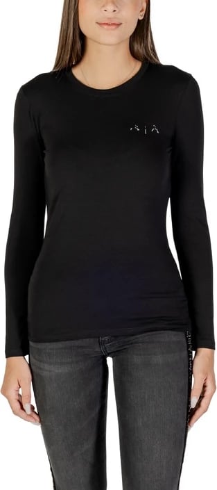 Maicë me mëngë të gjata Armani Exchange, femra, e zezë