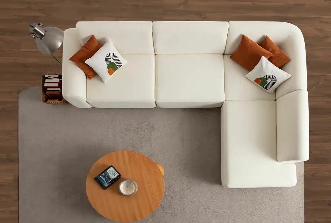Këndore Atelier del Sofa S-Loft, e bardhë, e djathtë