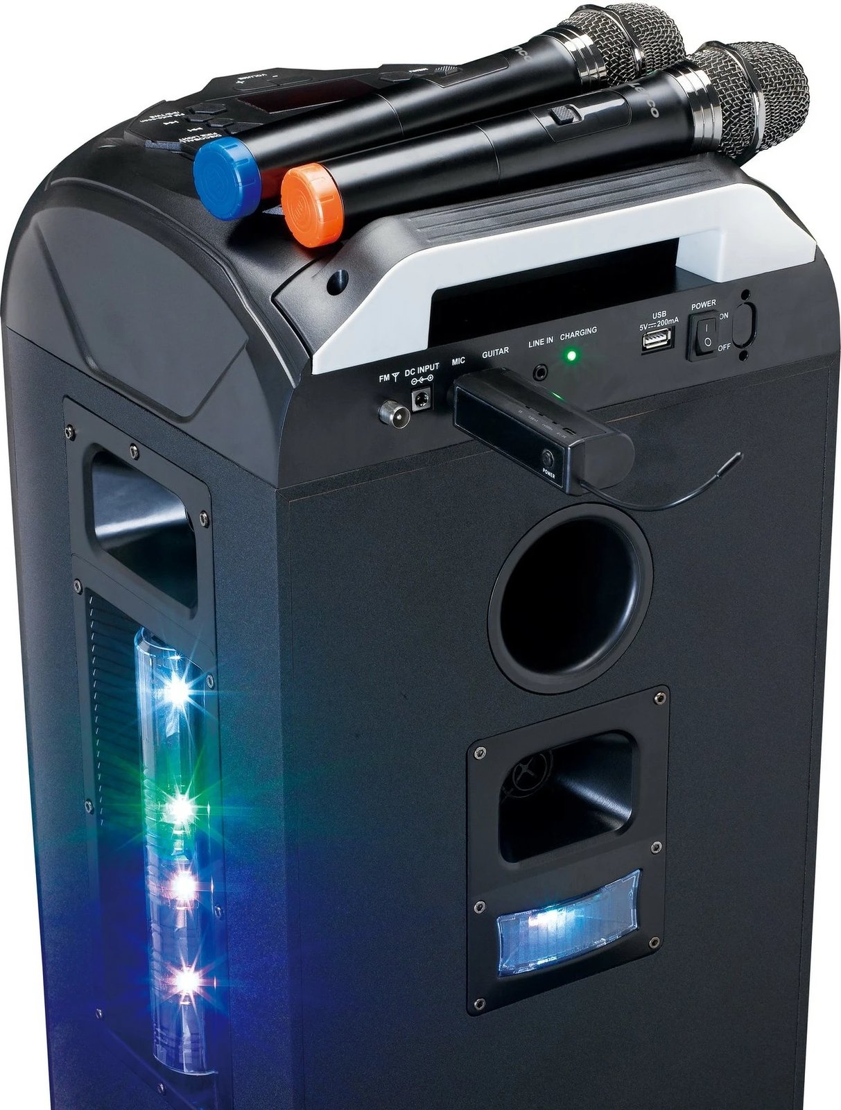 Mikrofon wireless Lenco MCW-020BK, 2 copë, plastikë, i zi