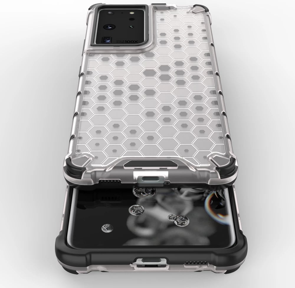 Mbështjellës Hurtel Honeycomb për Samsung Galaxy S22 Ultra, transparent