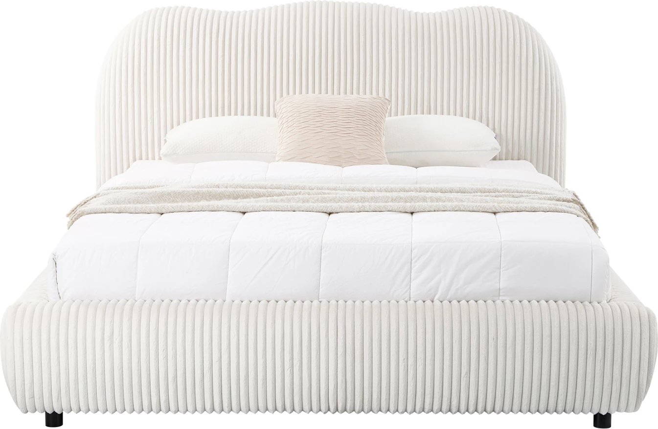 Krevat dopio me hapësirë për depo, material leshi sintetik, bezhë, KALLY FH729.03, dyshek 160x200cm