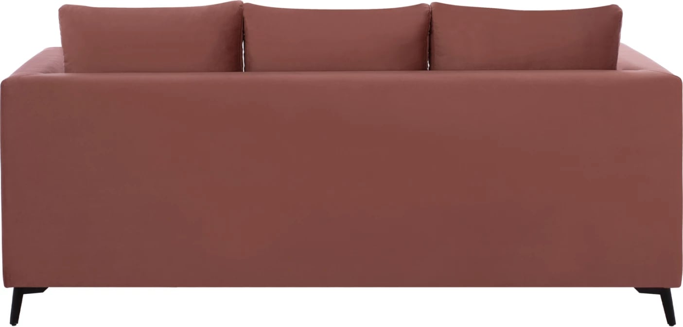 Divan qoshe PONZA, rozë e zbehtë, këmbë të larta, 2 copë, pëlhurë rezistente ndaj njollave dhe ujit