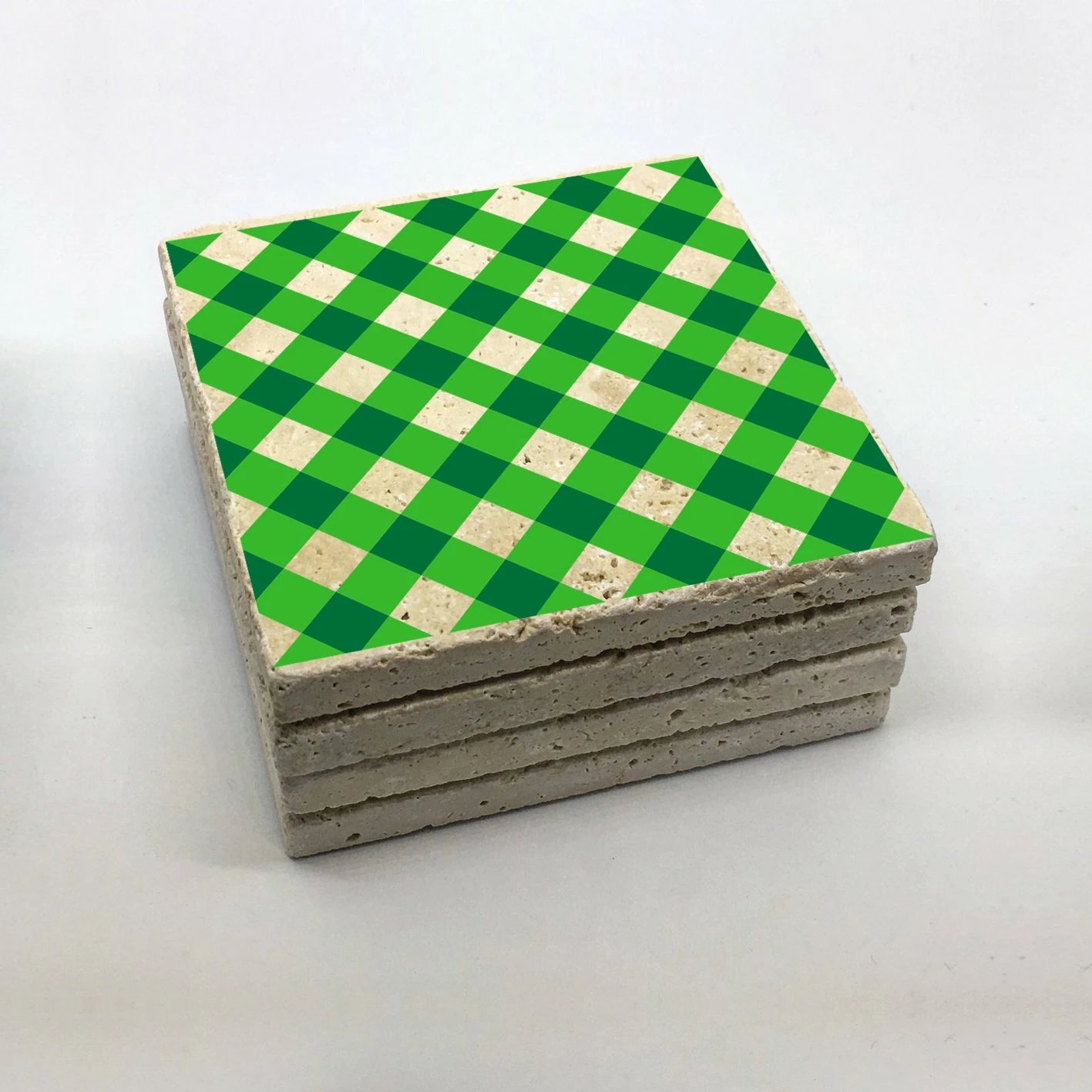 Set 4 copë mbrojtëse gotash prej guri natyral, shumëngjyrëshe, Hermia, TBA5021