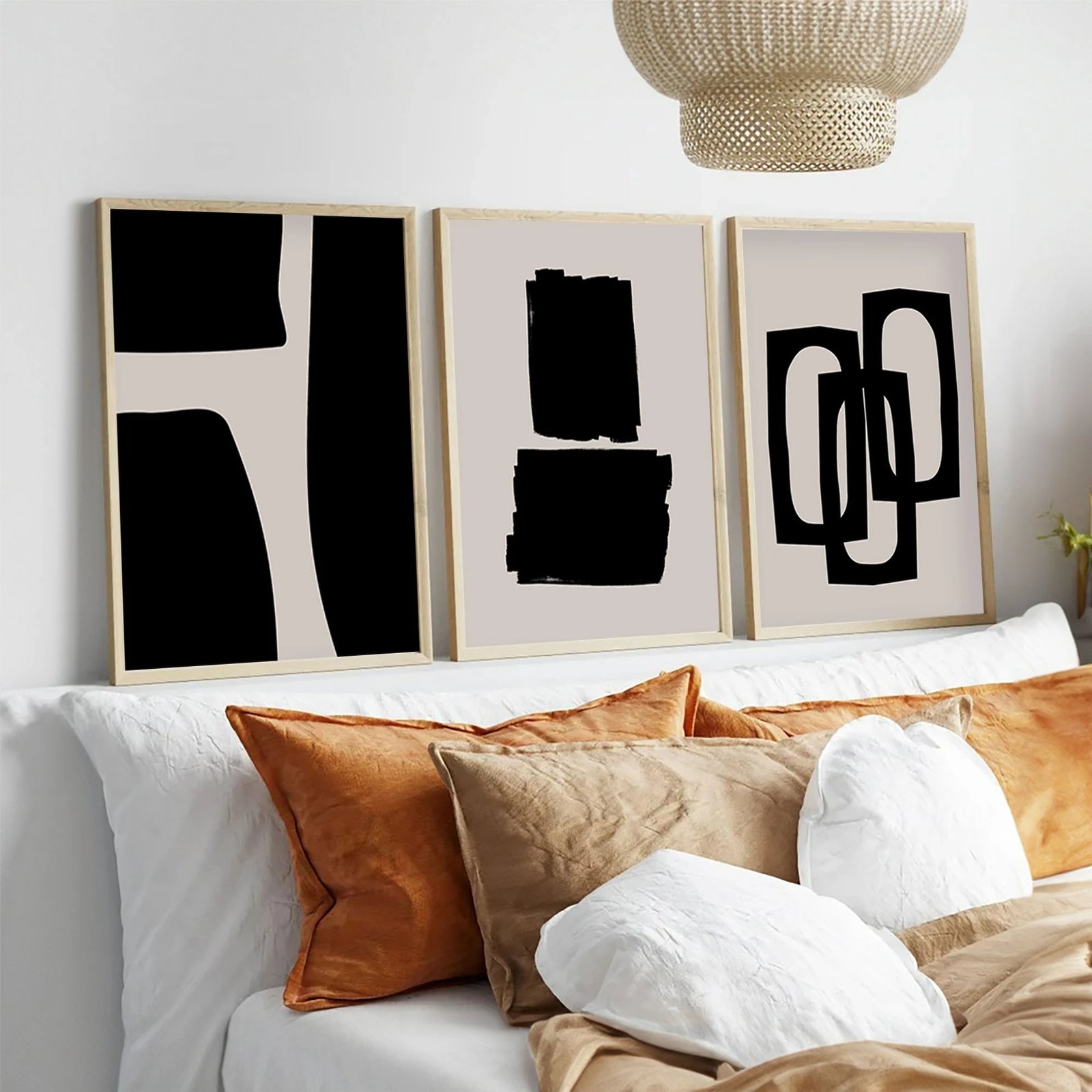 Pikturë dekorative me kornizë MDF (3 copë), Wallity, Huhu236, 50x35cm