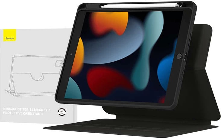 Mbështjellës magnetik për iPad 10.2" Baseus Minimalist Series, i zi