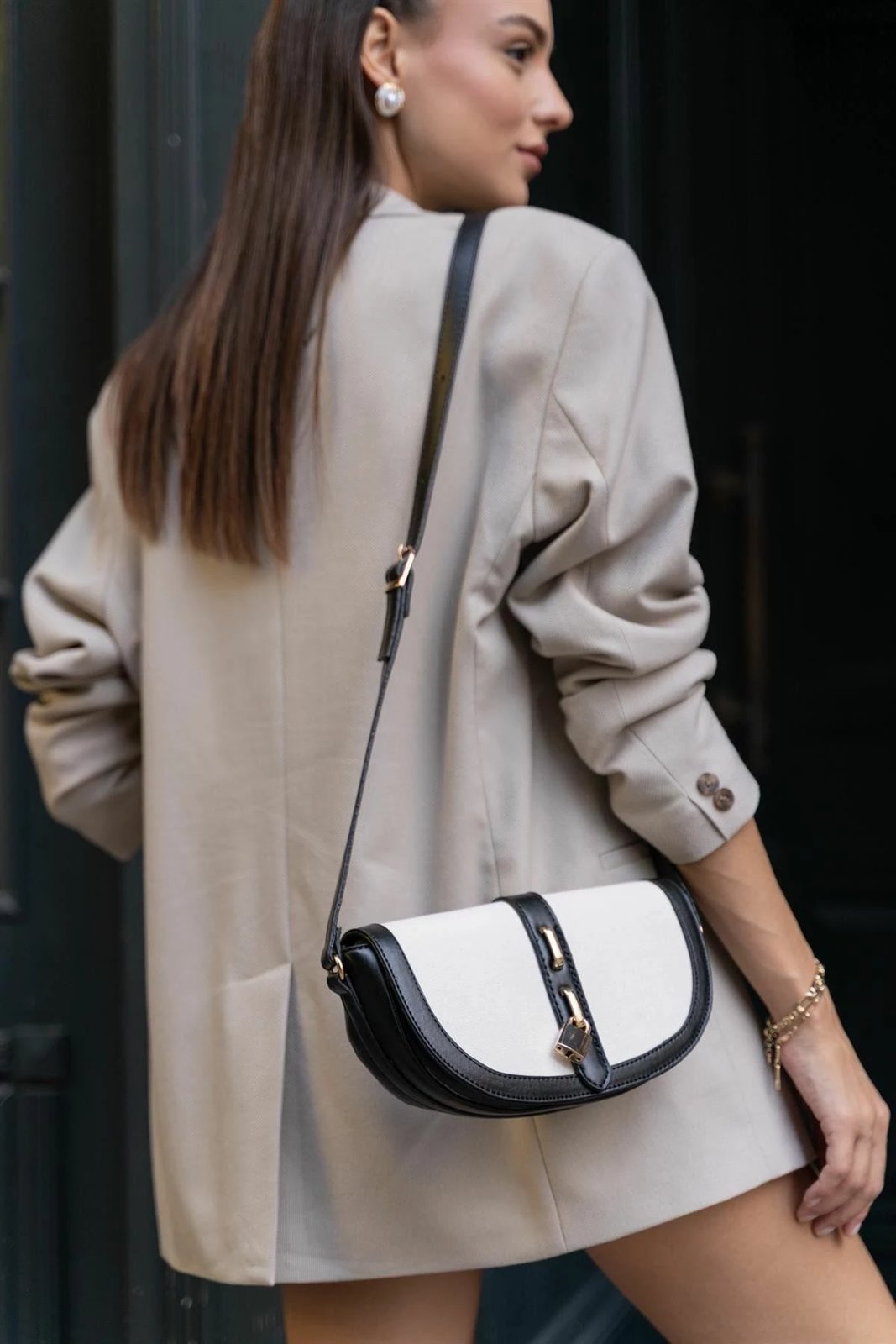 Çantë krahu Zoozie Bags, MK1020023SV10-020, e zezë, krem