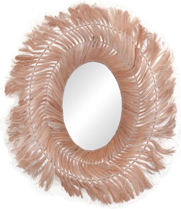 Pasqyrë Inart abaca ngjyrë natyrale 65x85x17cm