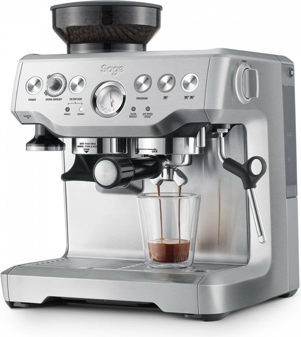Aparat espresso Sage SES875BSS, me mulli të integruar, çelik i furizuar