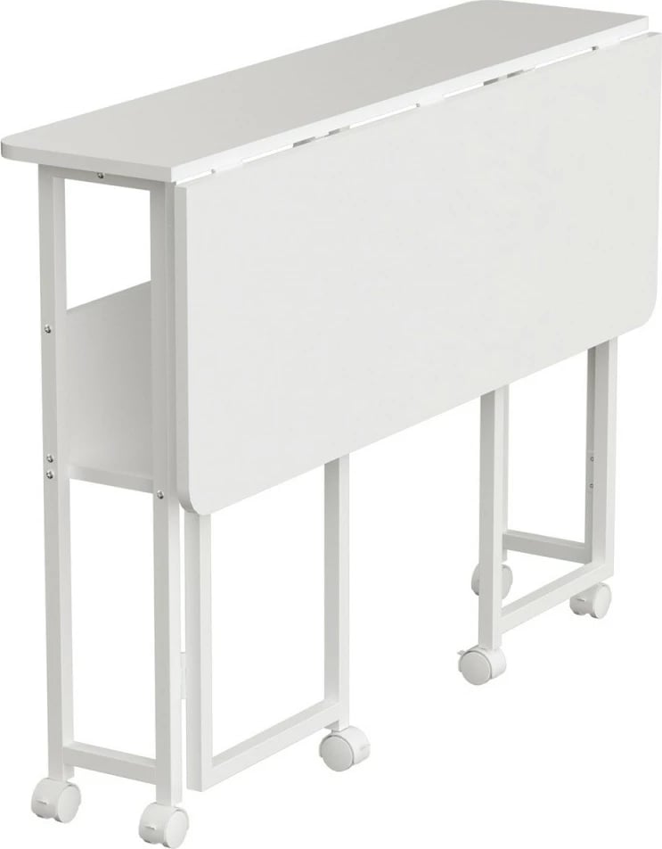 Tavolinë pune palosëse me rrota, Maclean, MC-126 W, 100x58 cm, ngarkesë 50 kg, e bardhë