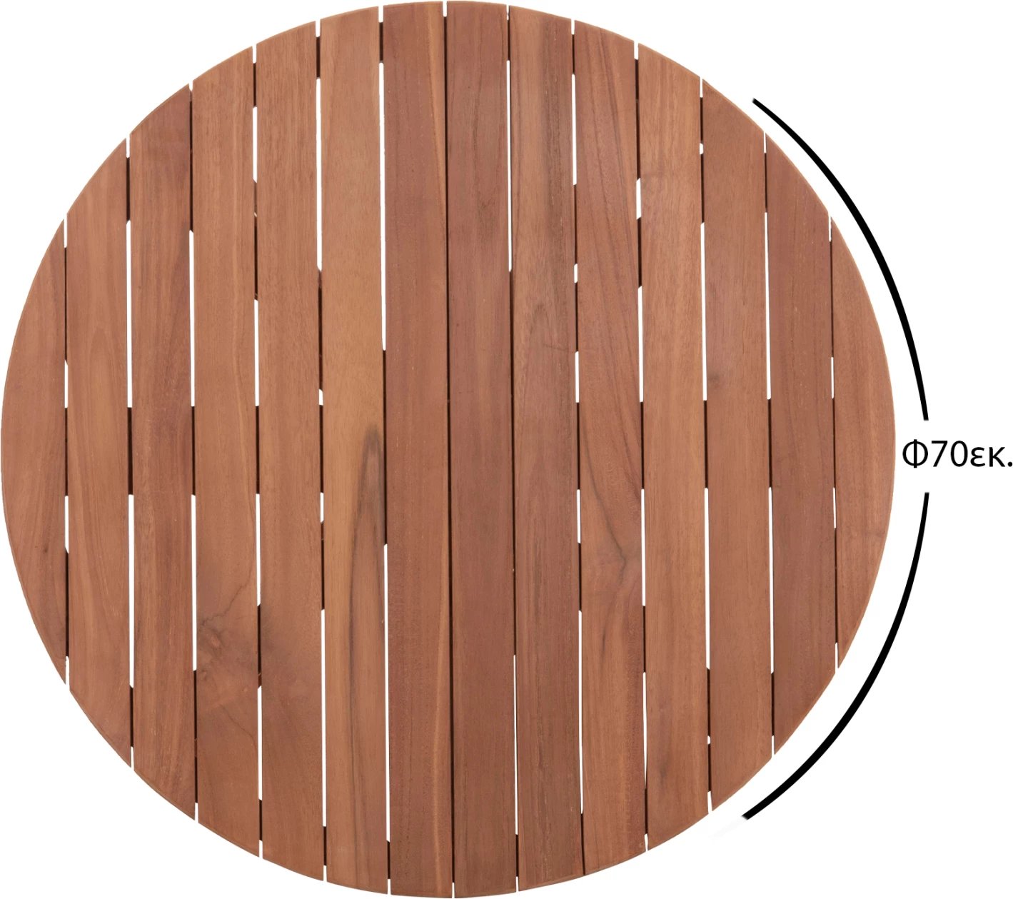 Sipërfaqe tavoline rrumbullake, dru tik natyral, Φ70x4cm