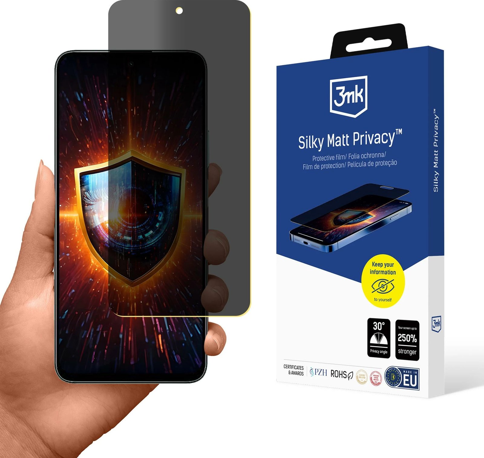 Mbështjellës ekrani 3mk Silky Matt Privacy për Honor Play 8T, mat, privatësi
