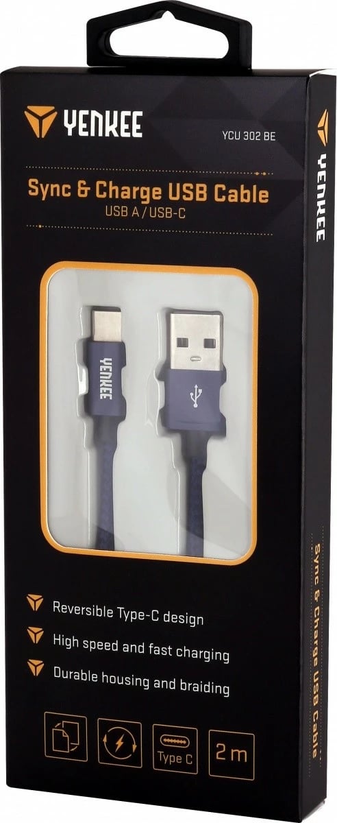 Kabllo USB Type-A në USB Type-C YENKEE YCU 302BE, 1m, Blu e errët Kabllo USB Type-A në USB Type-C YENKEE YCU 302BE, 1m, Blu e errët