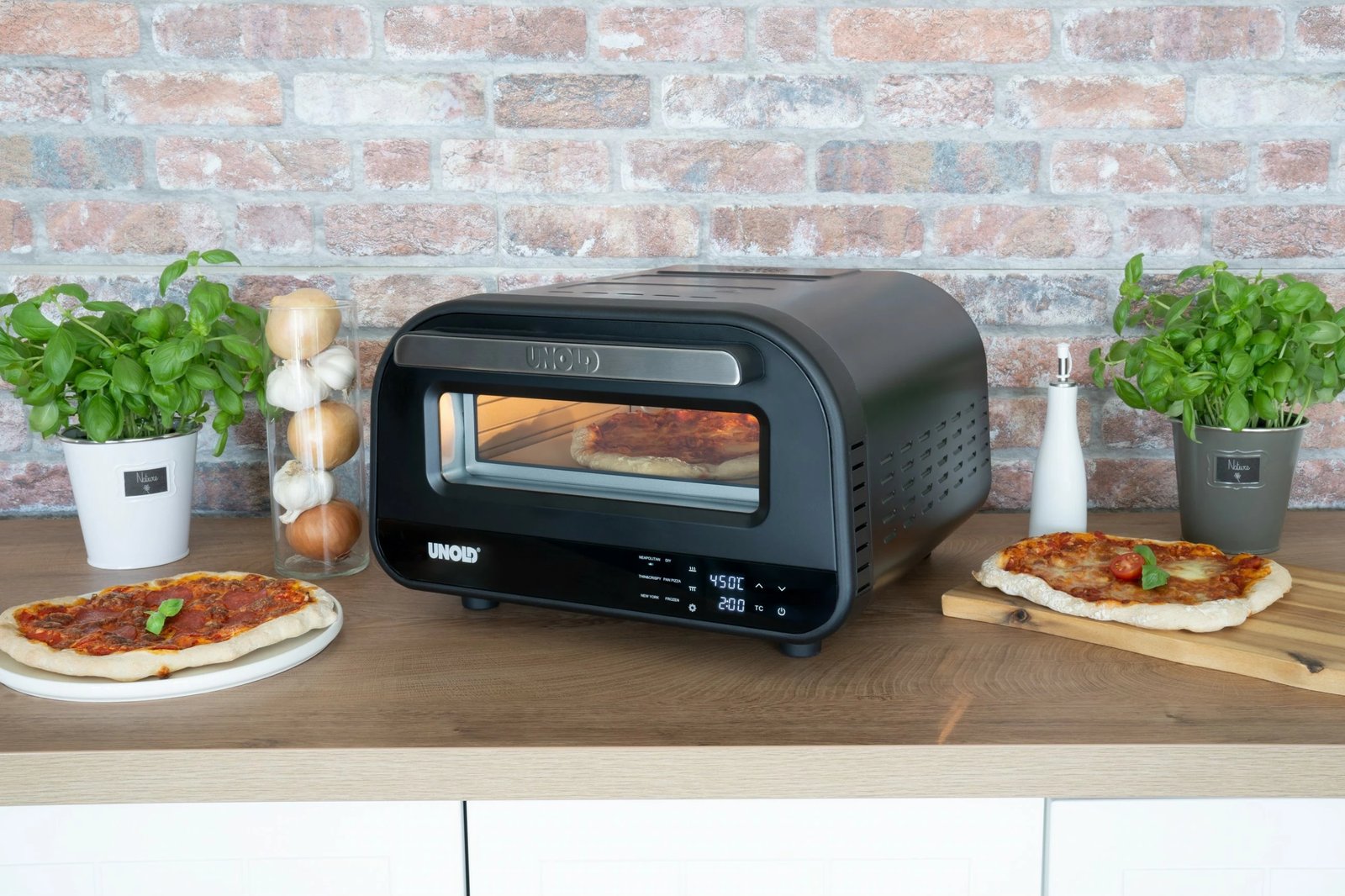 Pjekës pice Unold Don Luigi, 1 picë, 30 cm, 450 °C, i zi