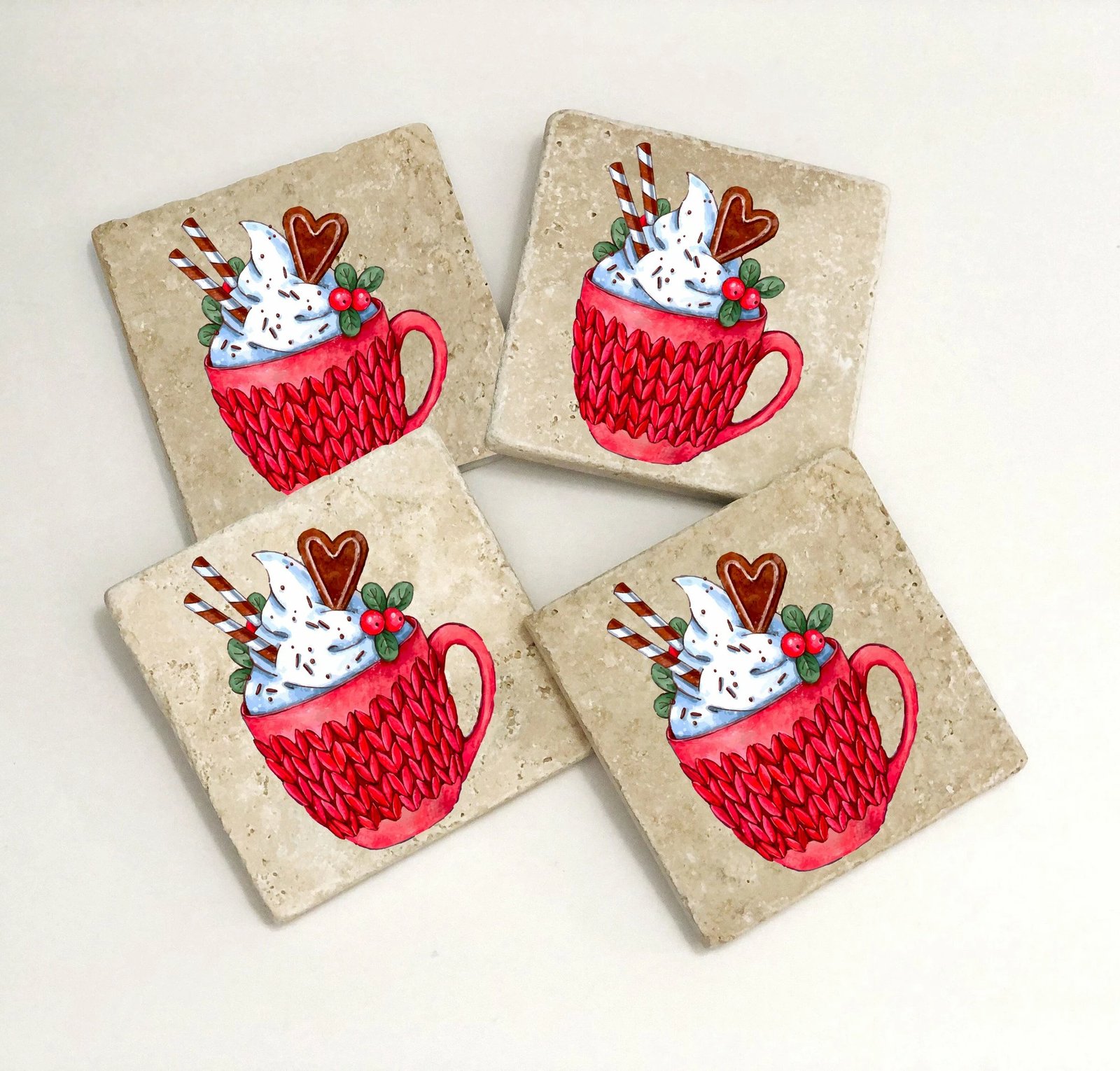 Set nënshimesh prej guri natyral, shumëngjyrëshe, 4 copë, Hermia, TBA4626857