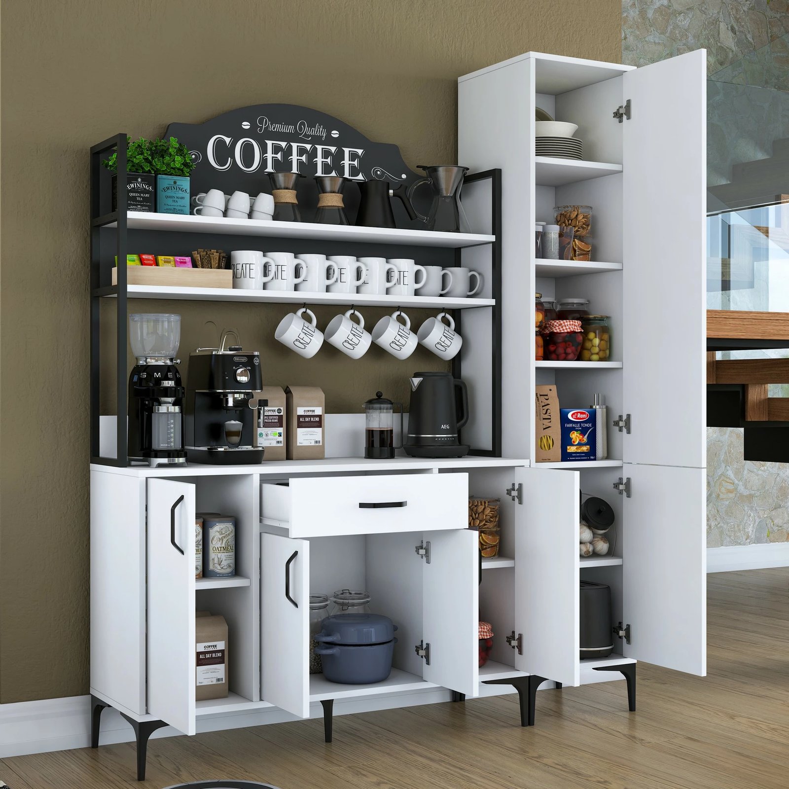 Dollap shumëpërdorimësh, ngjyrë e bardhë, Hanah Home JE149 - 3081