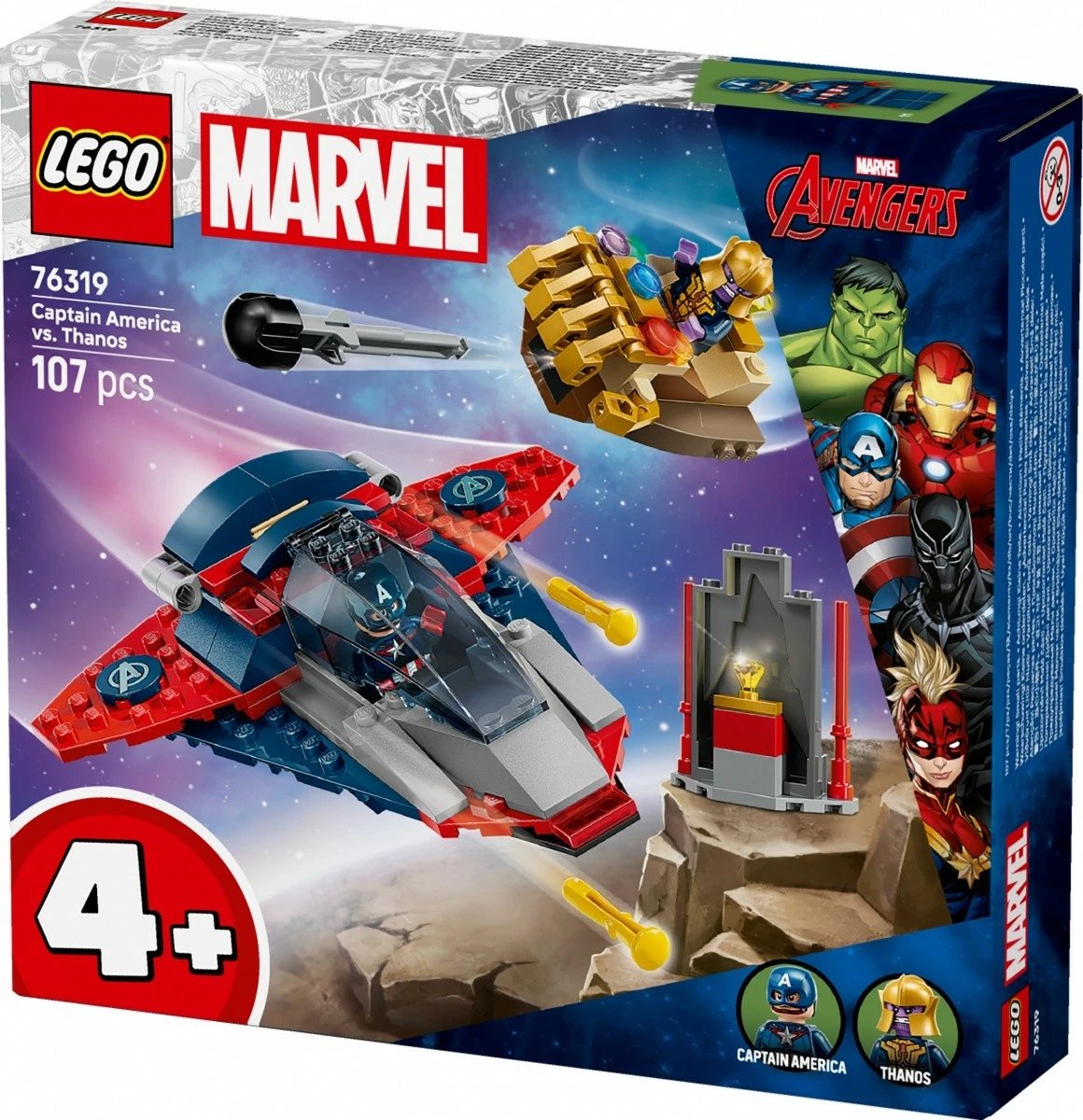 Set LEGO Marvel Super Heroes 76319 Captain America vs Thanos, 107 pjesë