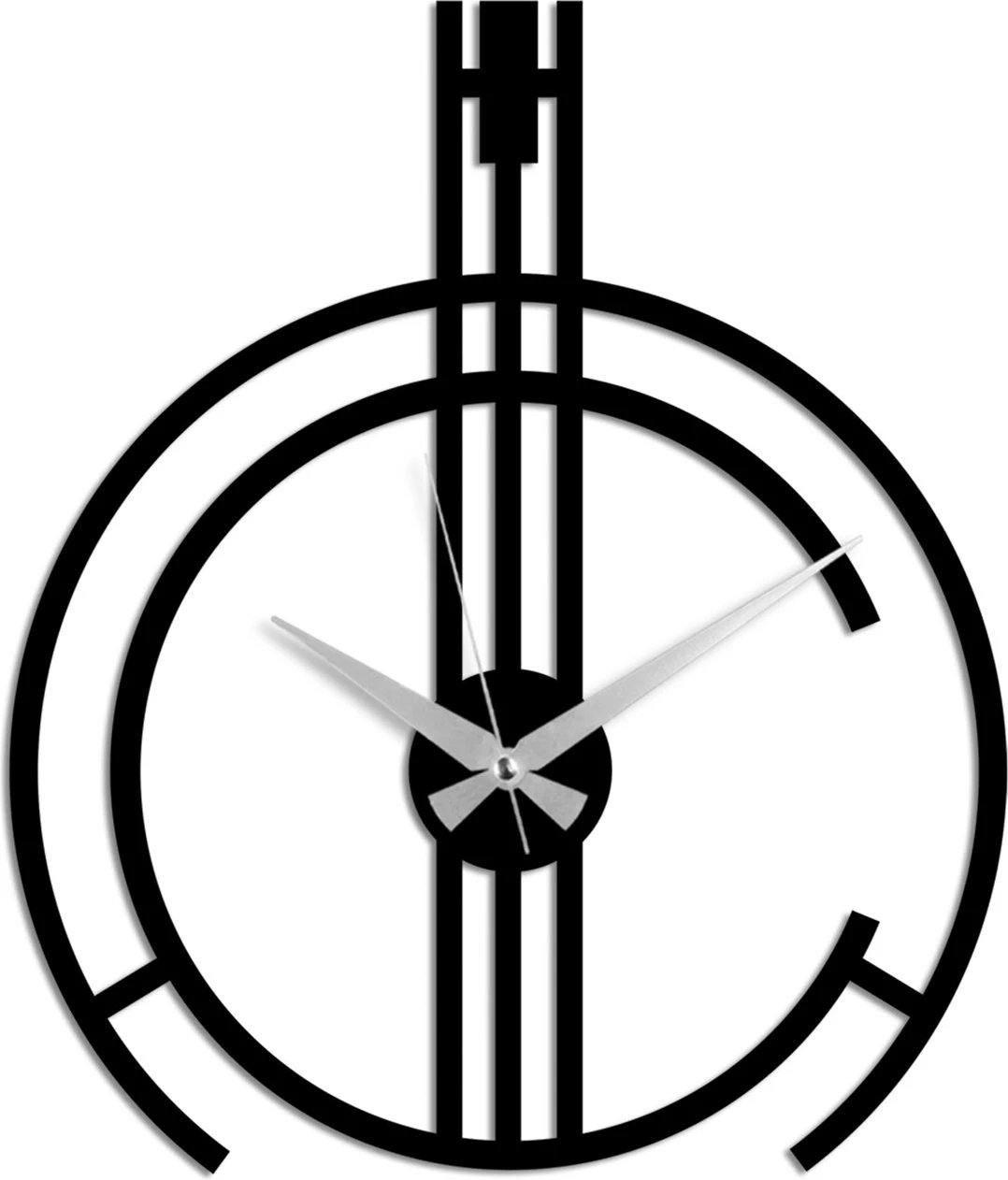 Orë muri dekorative metalike, dizajn modern, ngjyrë e zezë, 49x38cm