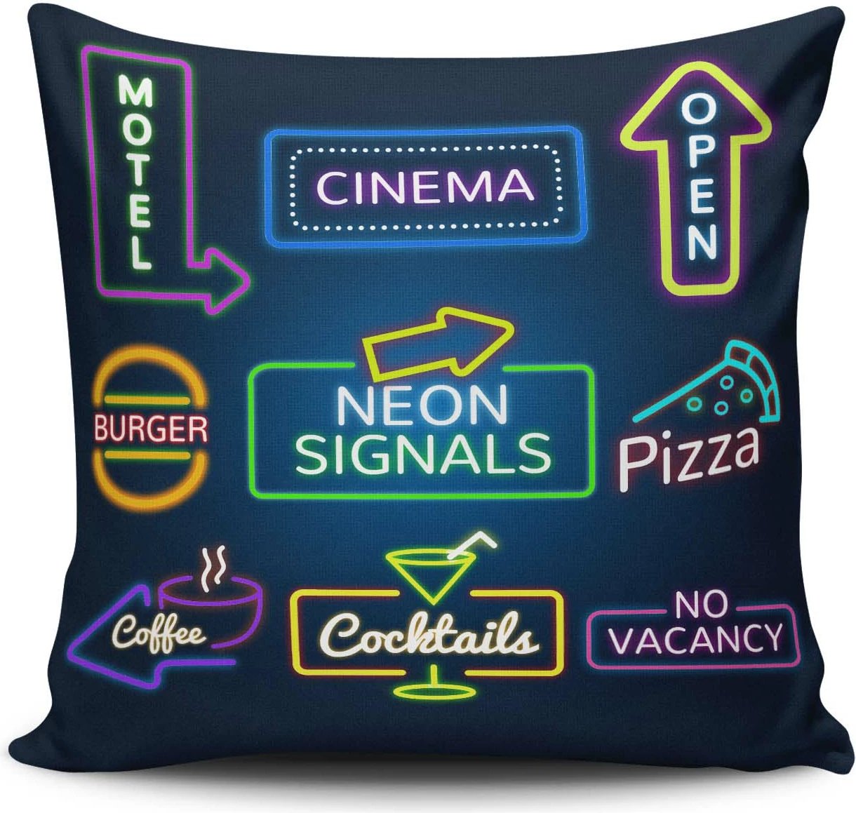 Jastëk mbulesë, dizajn neon, shumëngjyrëshe, NKLF-325, 43x43cm