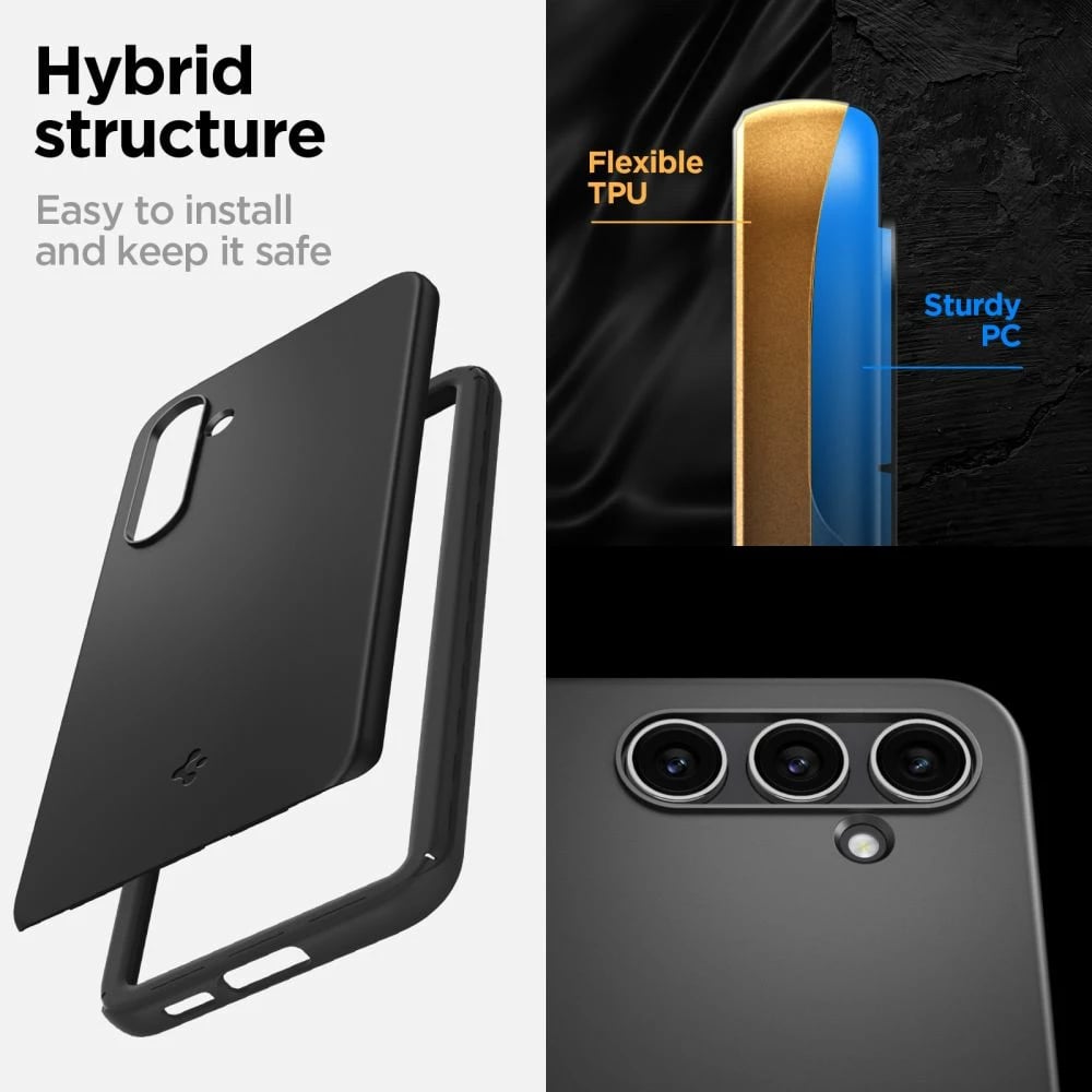 Mbështjellës Spigen Thin Fit për Samsung Galaxy S23 FE, i zi