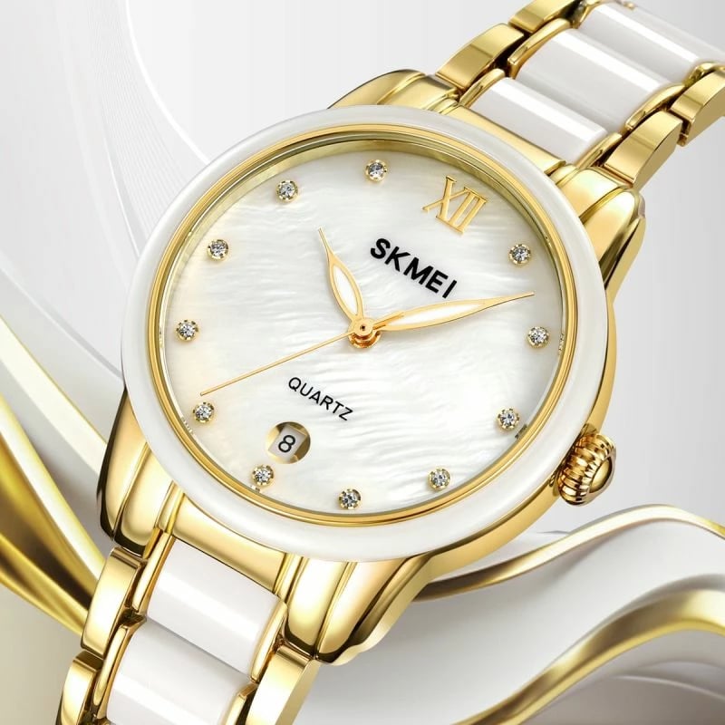 Orë dore për femra Skmei, ari/bardhë
