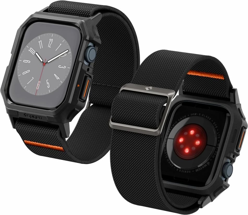 Mbështjellës Spigen Lite Fit Pro me rrip për Apple Watch 4/5/6/7/8/9/SE 44/45mm, e zezë Mbështjellës Spigen Lite Fit Pro me rrip për Apple Watch 4/5/6/7/8/9/SE 44/45mm, e zezë