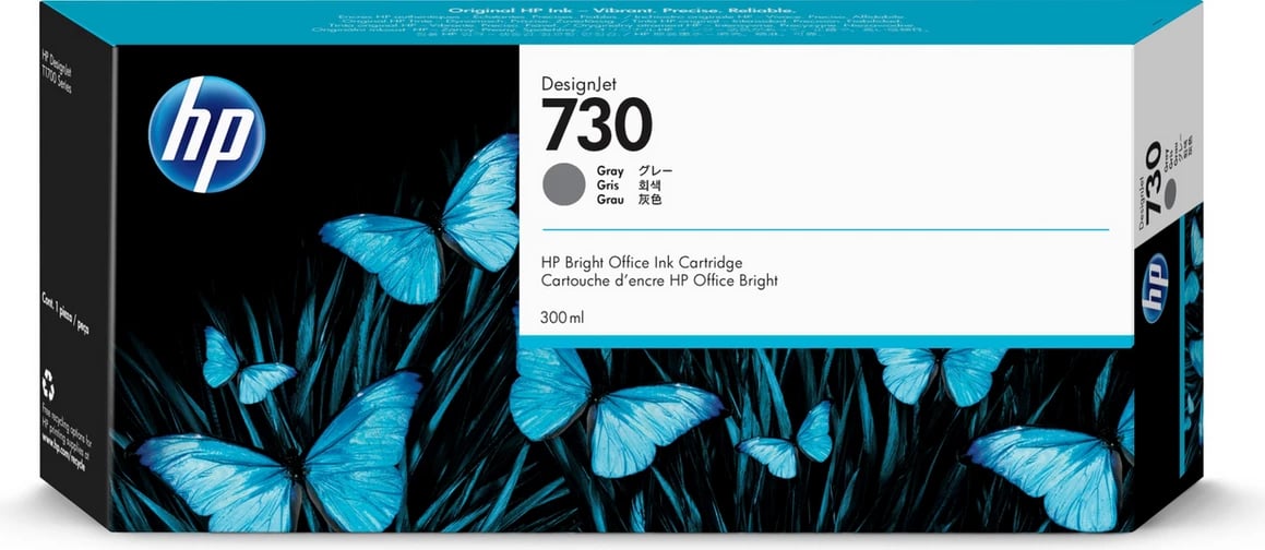 kartush bojë, HP, 730XL P2V72A, 300 ml, XL, gri
