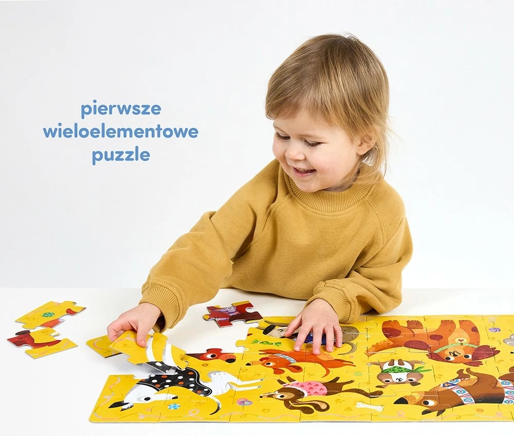 Puzzle për fëmijë CzuCzu Hau, 40 pjesë, qenushë, 66x32cm