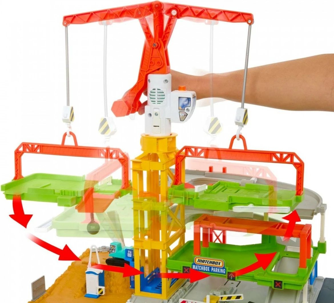 Set ndërtimi Matchbox True Adventures Construction Zone, me drita e tinguj, shumëngjyrësh