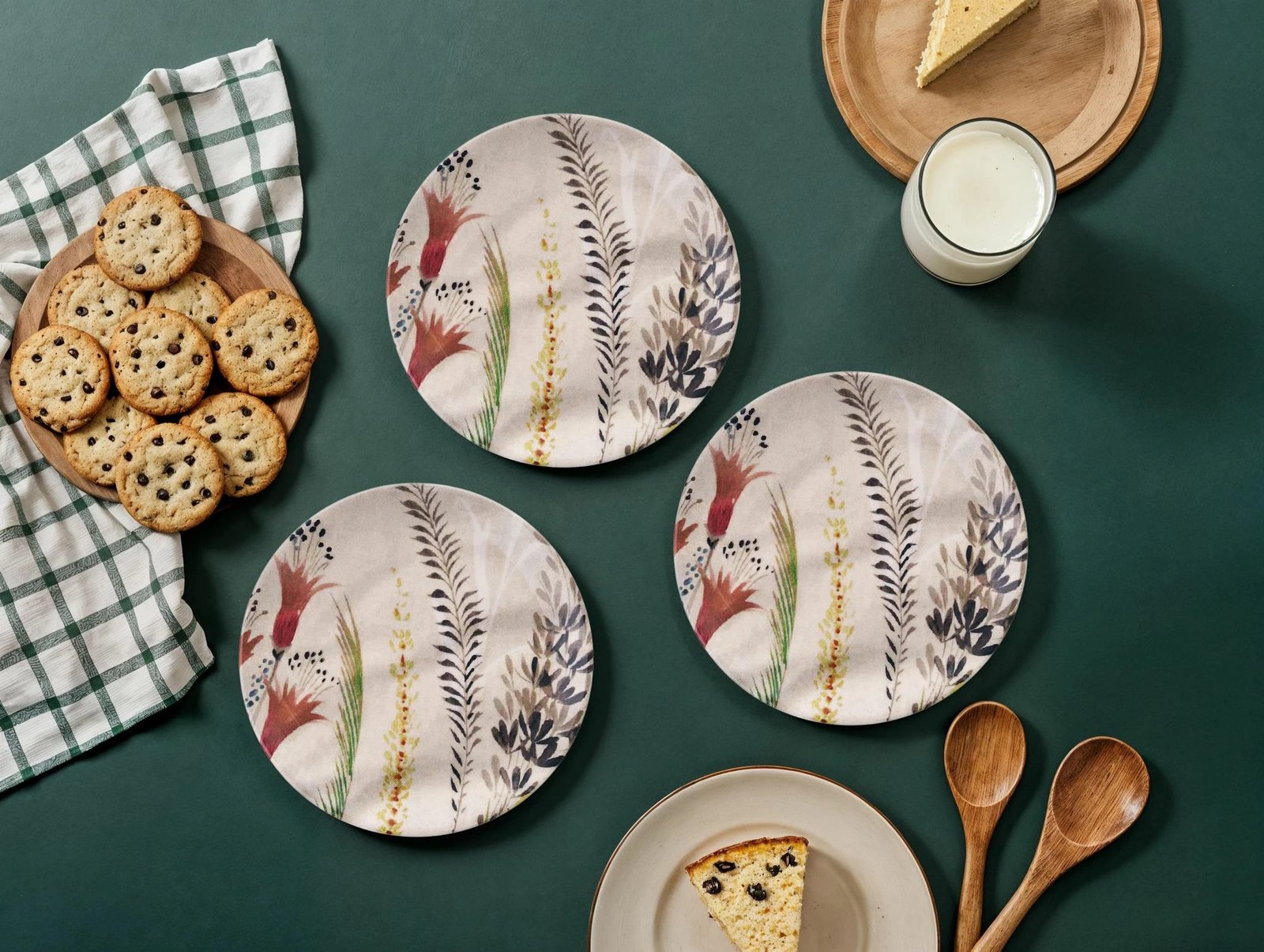 Set pjatash ëmbëlsirash (6 copë), Hermia Concept, gjethe gruri