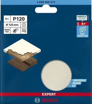 Rrjetë për bluarje Bosch Expert M480, 5 copë, 120 grit