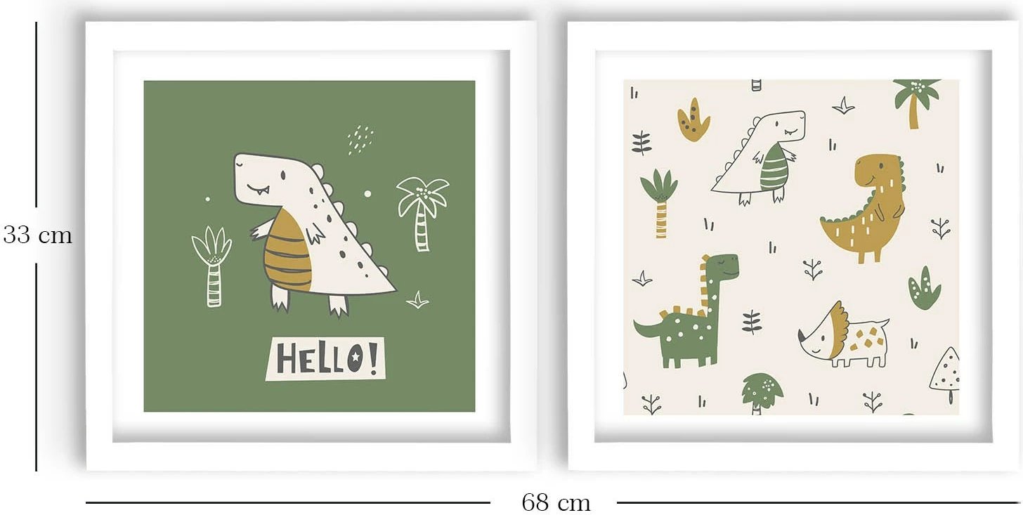 Piktura dekorative me kornizë MDF (2 copë), Wallity, 2P3333BCT-011