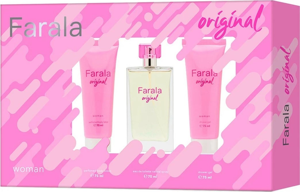 Set dhurate Eau de Toilette për femra Farala Original 3x75ml rozë