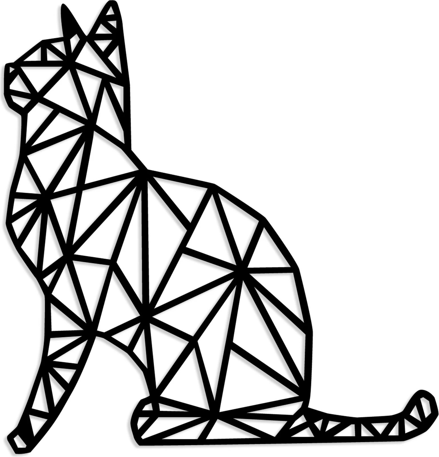 Aksesor dekorativ muri prej druri, Wallity, Kedi, ngjyrë e zezë