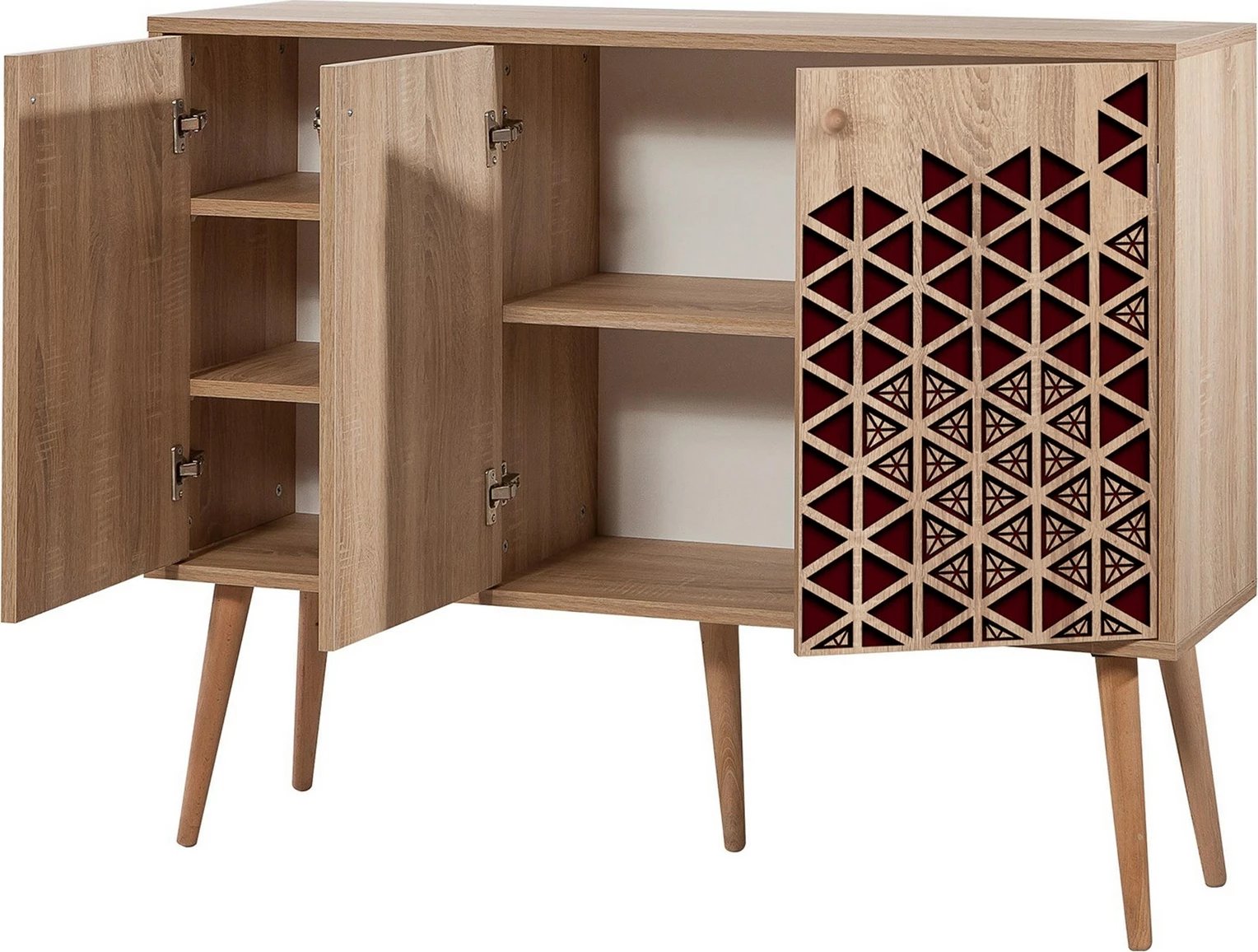 Konsol Hanah Home, Mega - 122, ngjyrë lisi Sonoma