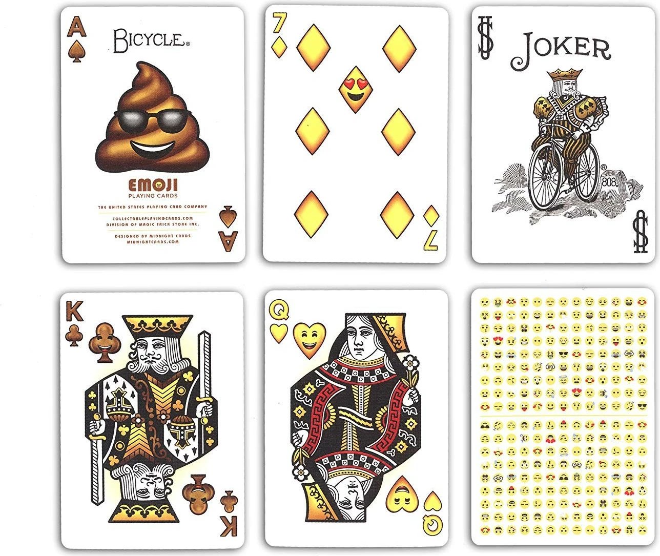 Letra loje Bicycle Emoji Cards, shumëngjyrëshe