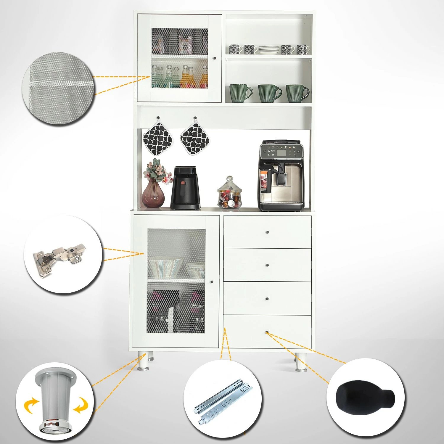 Dollap multifunksional Hanah Home, Grano 96, i bardhë