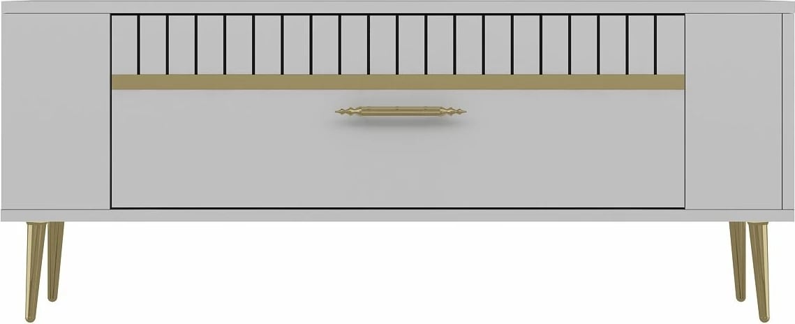 Komodë TV, e bardhë me të artë, Skye Decor, Retrolp1