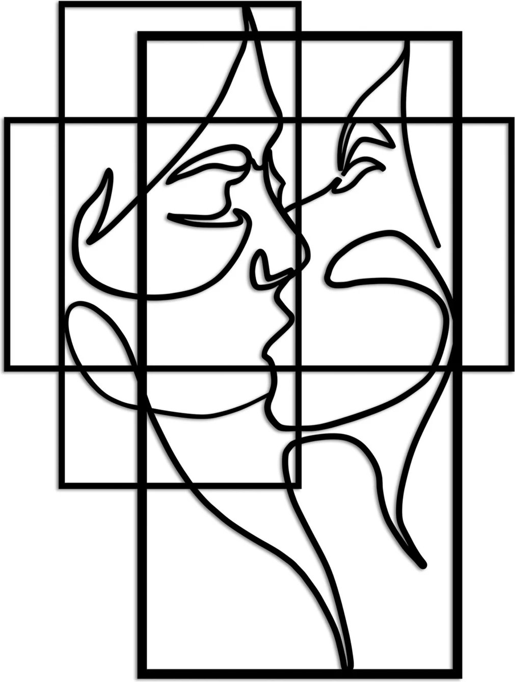 Aksesor dekorativ metalik për mur, Wallity, Love - M