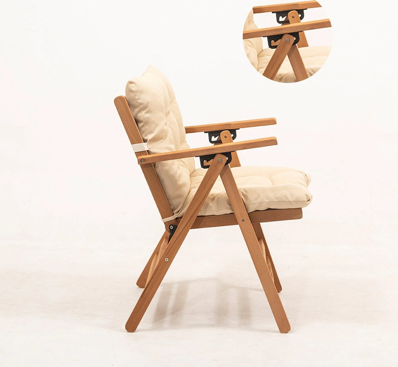 Karrige kopshti Hanah Home, My027, dru ahu, natyrale/krem