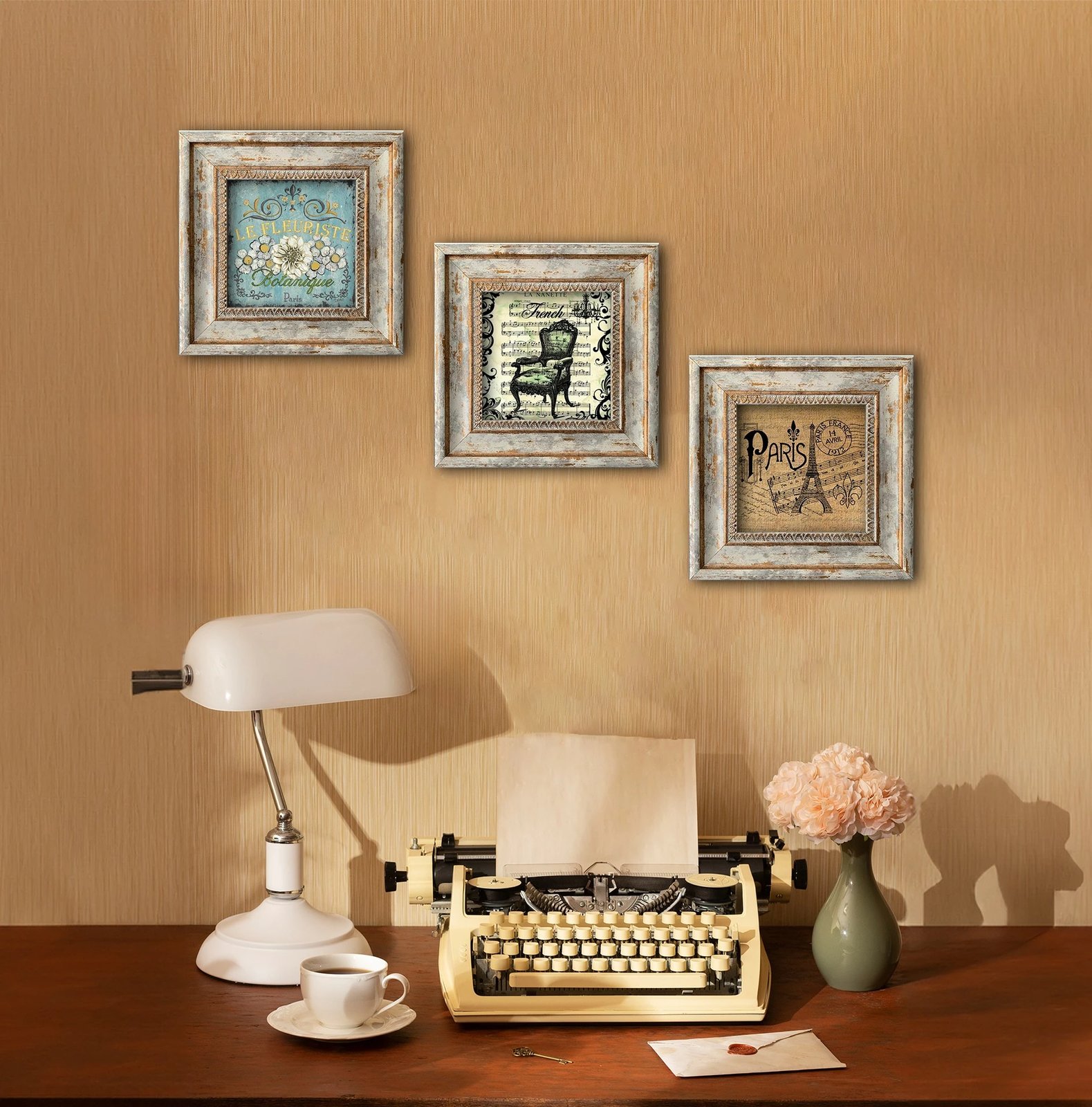 Set pikturash dekorative me kornizë MDF, shumëngjyrëshe, Wallity, Huhu325, 30x30cm (3 copë)