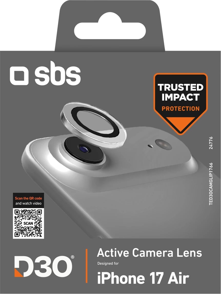 Mbrojtës xhami kamerë SBS Camera Glass për iPhone 17 Air, D3O