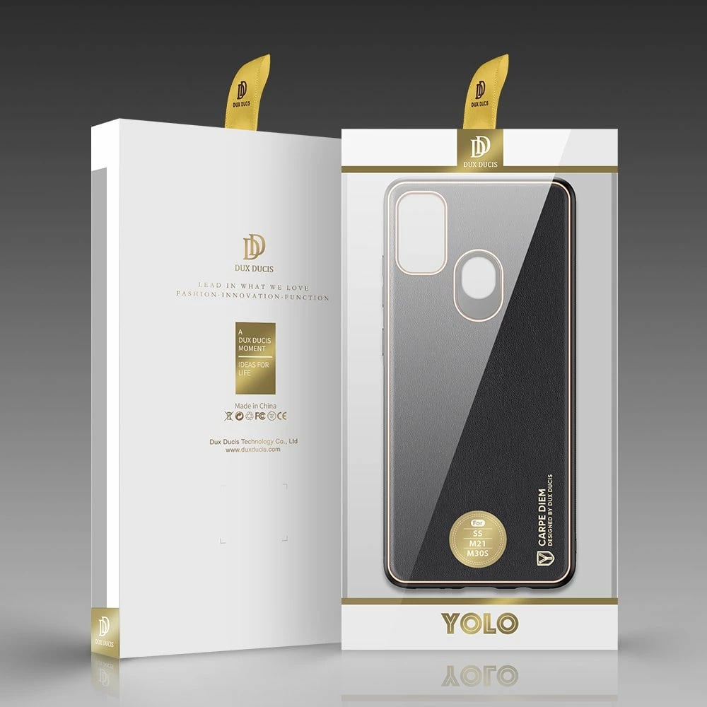 Mbështjellës Dux Ducis Yolo për Samsung Galaxy M30s, lëkurë PU, i zi
