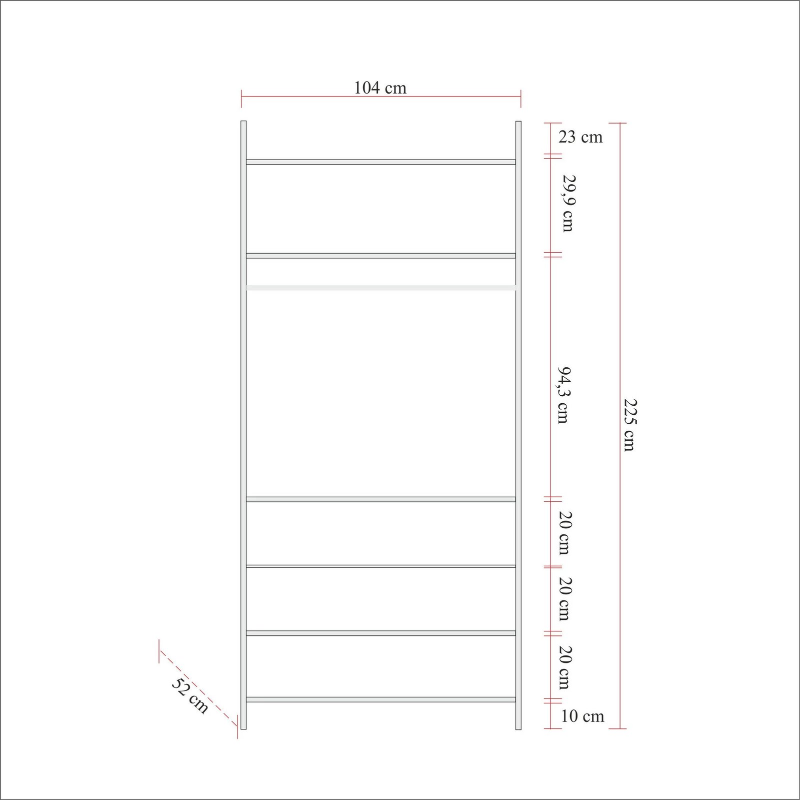 Dollap Hanah Home Dynamic - 12, ngjyrë Atlantic Pine, 104x225x52cm