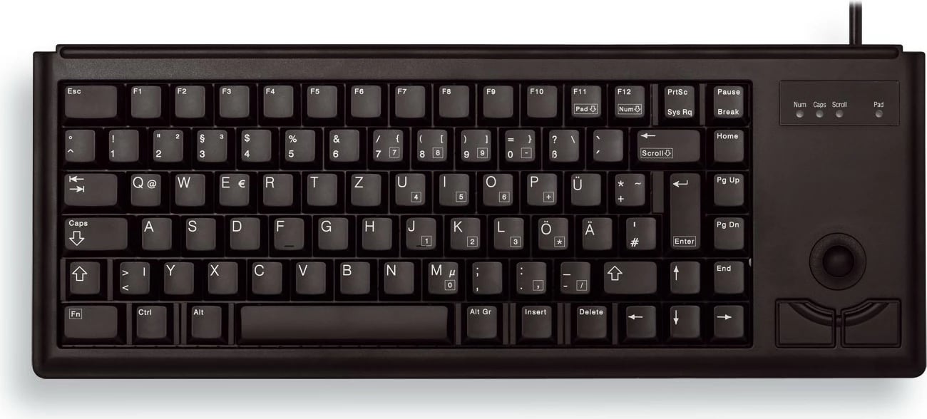 Tastierë Cherry G84-4400, QWERTZ, me trackball, USB, e zezë