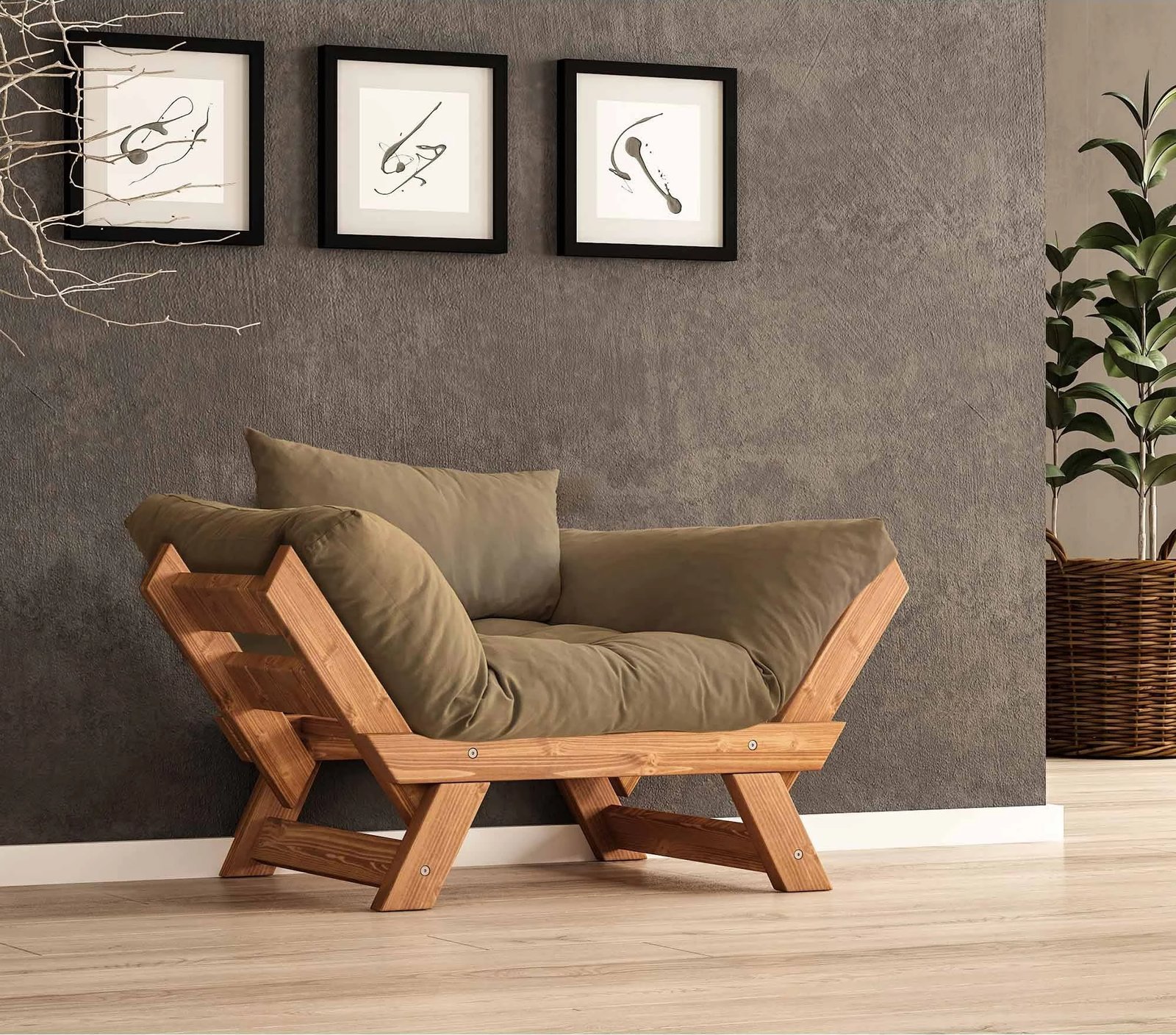 Karrige një vend për kopsht, Skye Decor, CPT8152-140, ngjyrë teak dhe camel