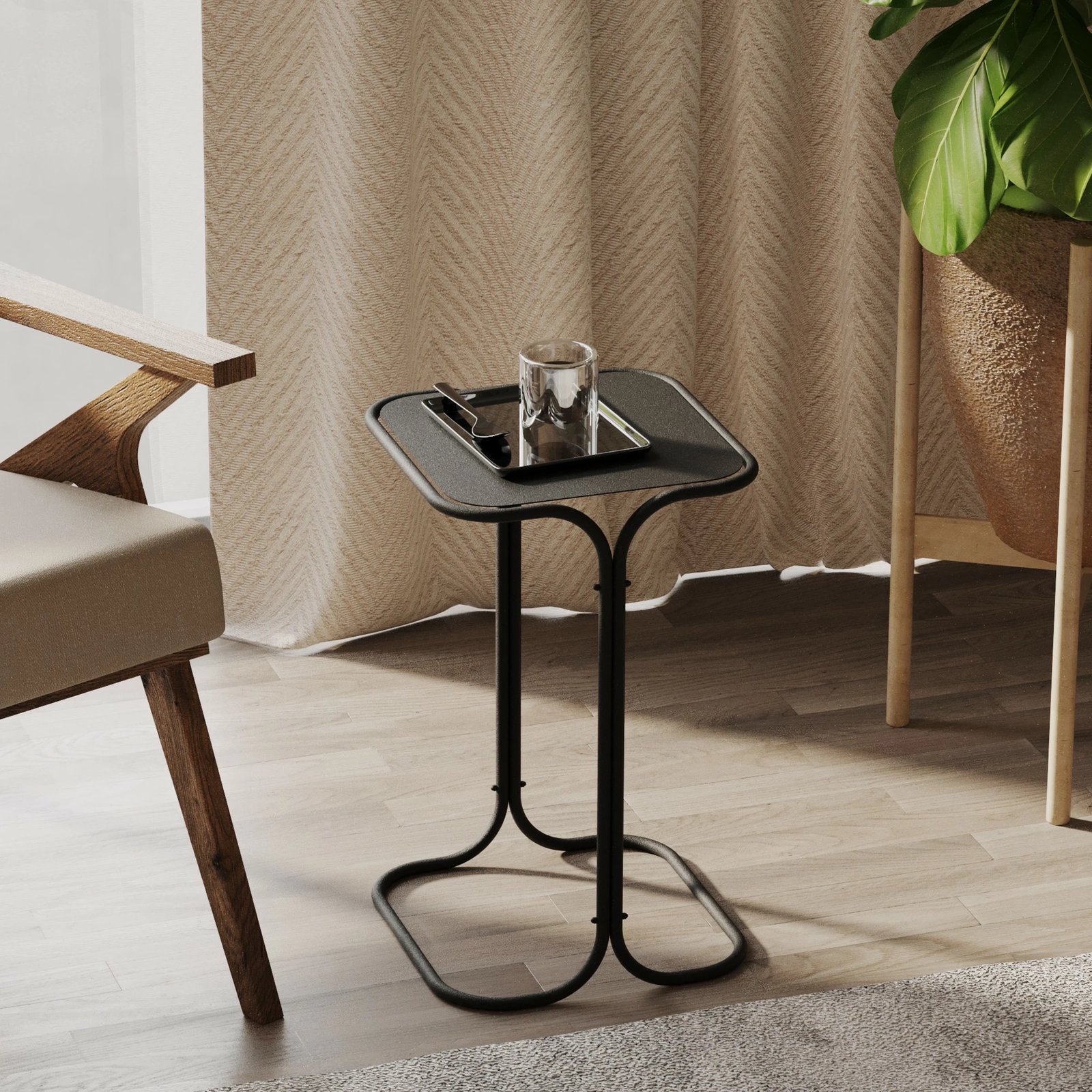 Tavolinë kafeje Hanah Home, Shb-001, e zezë, metal