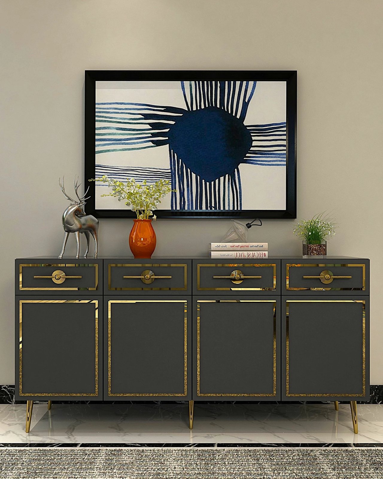 Konsol Skye Decor, Belly KB150, antracit dhe ar