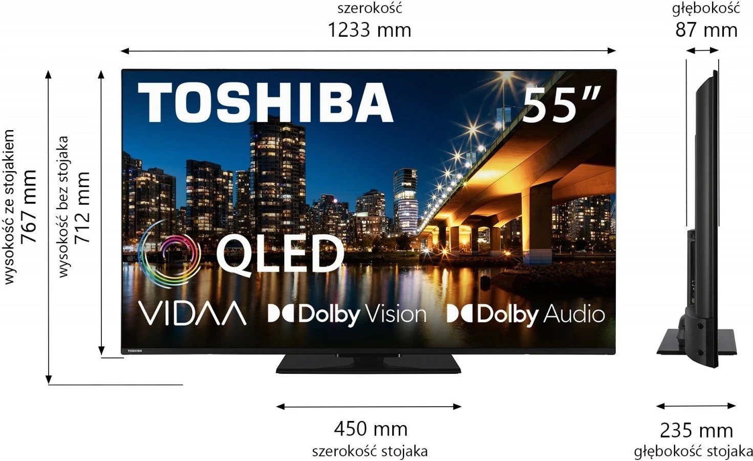 Televizor QLED Toshiba 55QV3463DG, 55", Ultra HD/4K, Smart TV, i zi