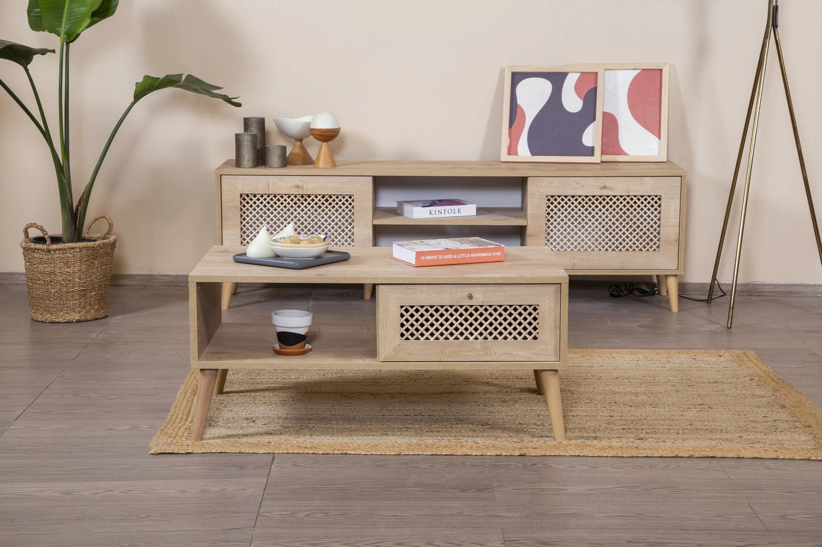 Tavolinë kafeje Skye Decor, ngjyrë lisi